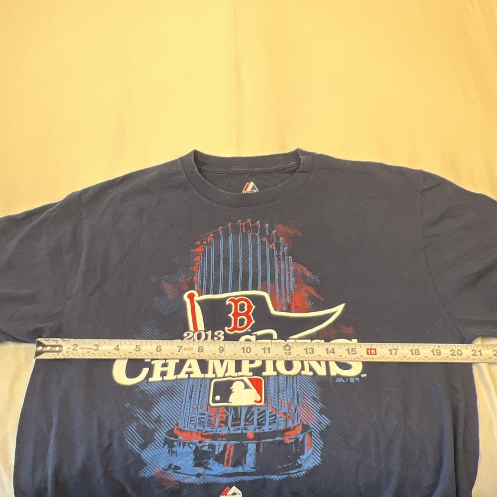 Majestic Boston Red Sox 2013 World Series Champions T-Shirt Navy Blue Mens Large - Picture 9 of 9